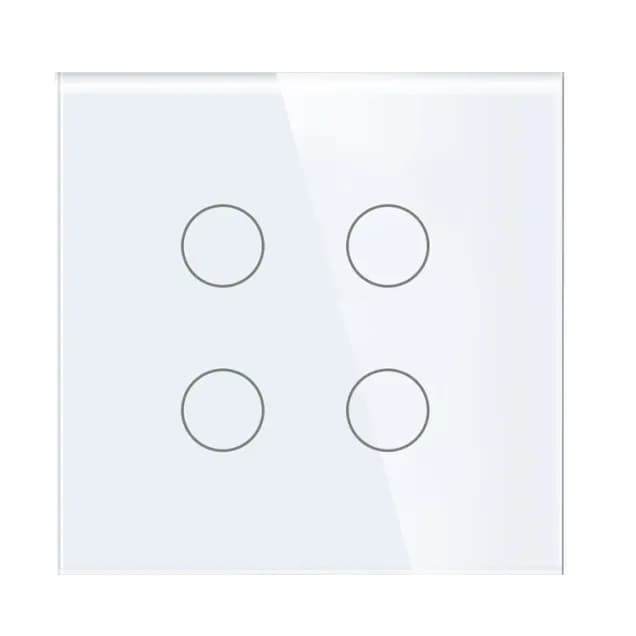 4 Gang Smart Wi-Fi Touch Switch with Neutral (White) VIV-TW-6WF401N-WT